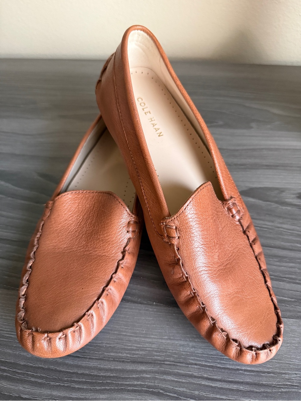 Cole Haan Tan Leather Driving Moccasins